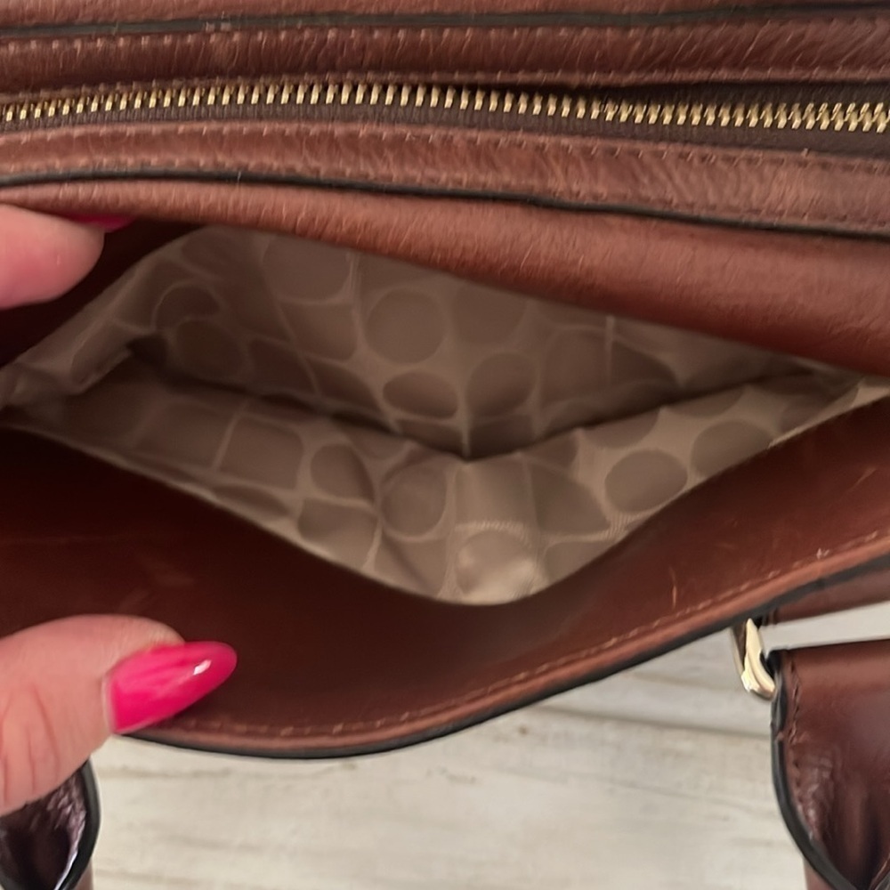 Vintage Kate Spade All Leather Brown Handbag. - Picture 13 of 16